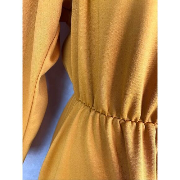 Vintage 80s Orange Midi Dress - Picture 6 of 9
